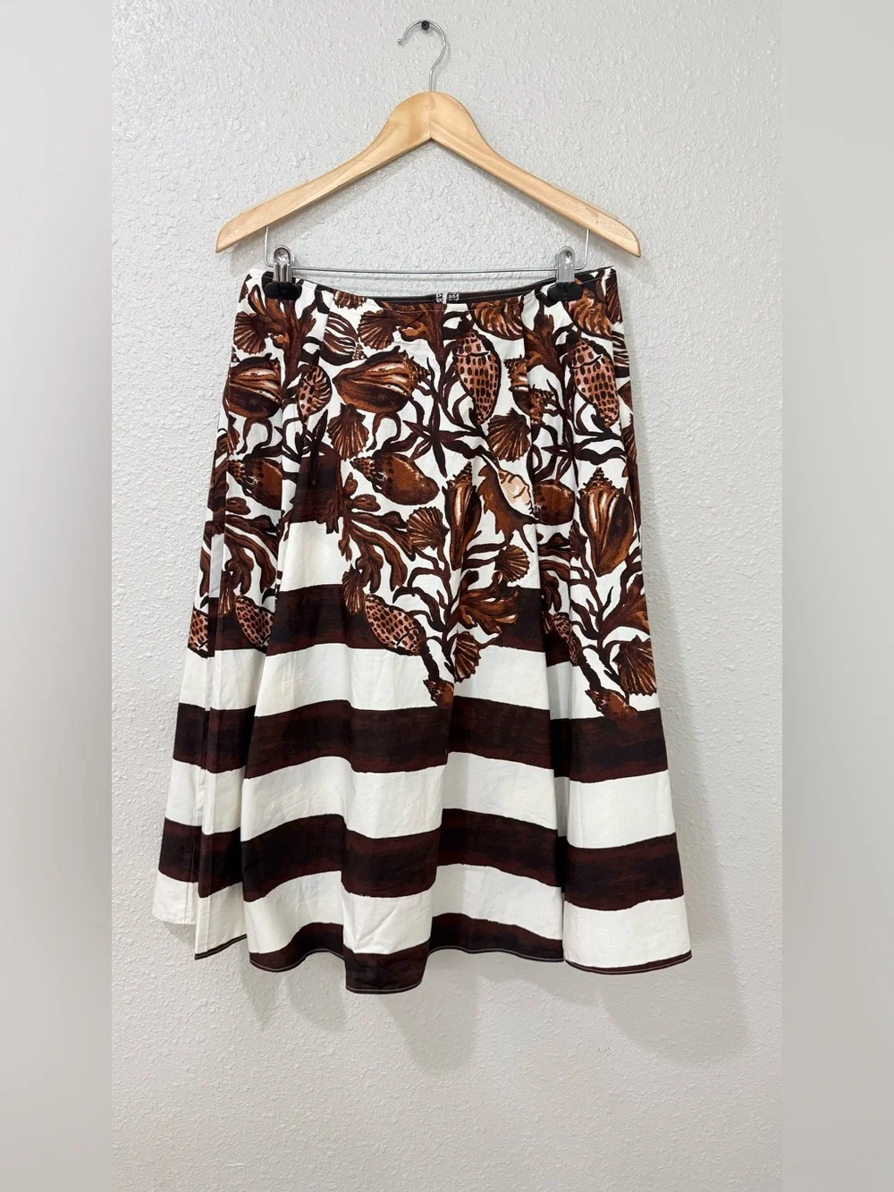 J.Crew Petite side-pleat midi skirt in lobster & seashell print Size 10P NWT